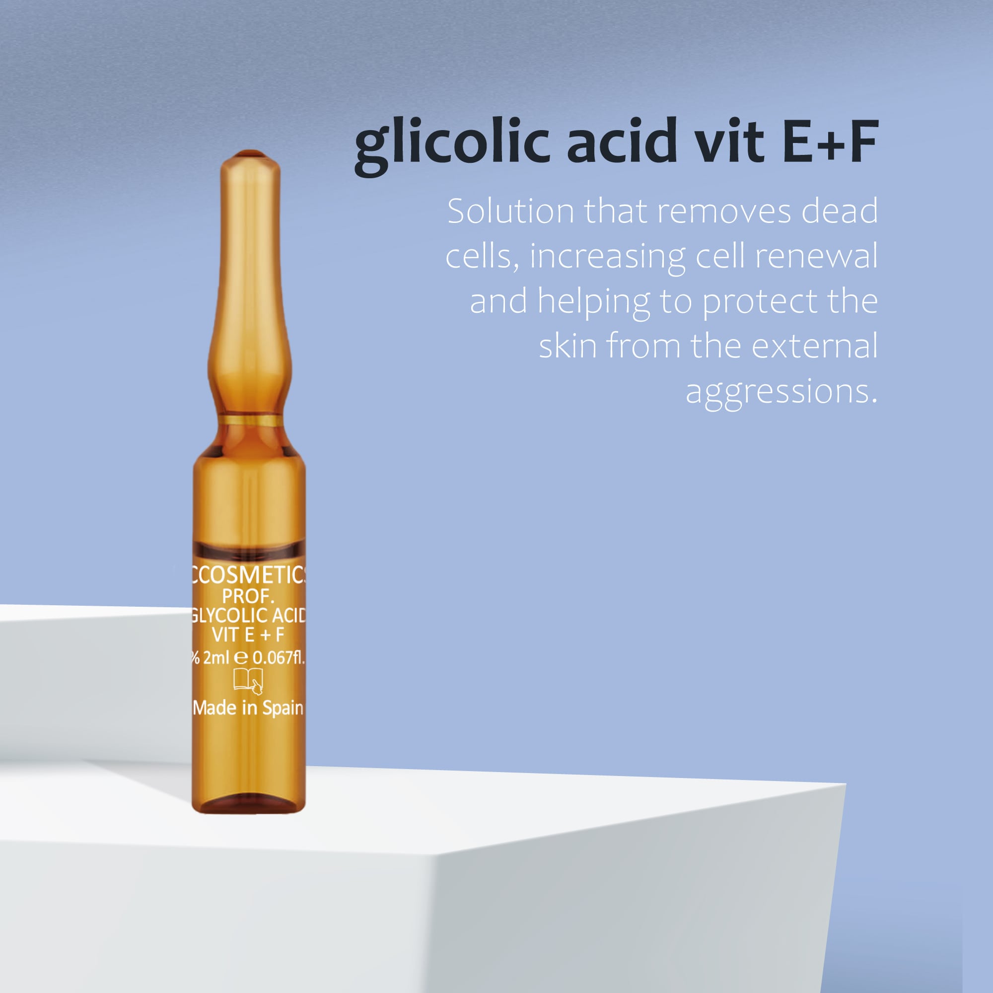 آمپول سرم گلیکولیک اسید Glycolic vit. E + F ام سی کازمتیک 