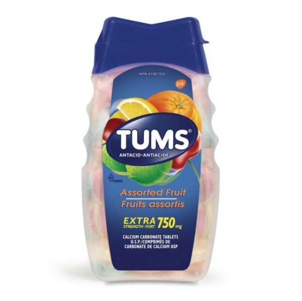 قرص جویدنی ضد اسید و سوزش معده تامز Tums Extra 750mg (100 عددی)