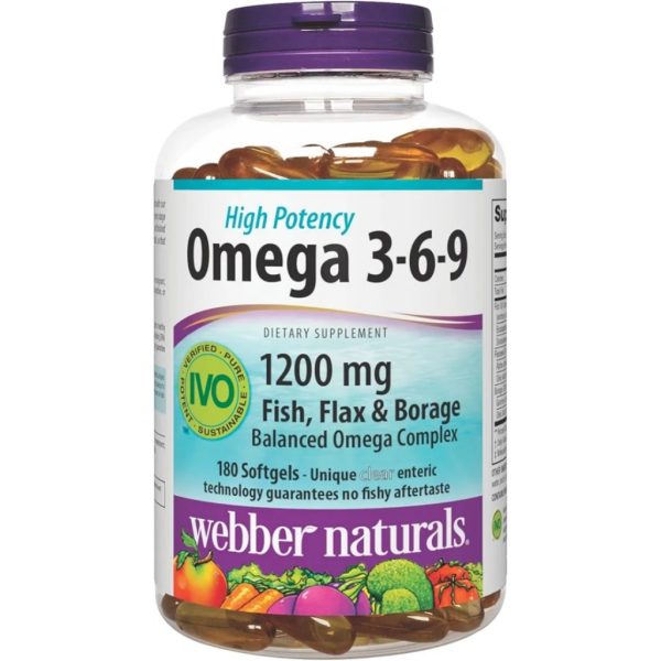 سافت ژل امگا Webber Naturals Triple Omega 3-6-9, 1200 mg وبر نچرالرز (180 عددی)