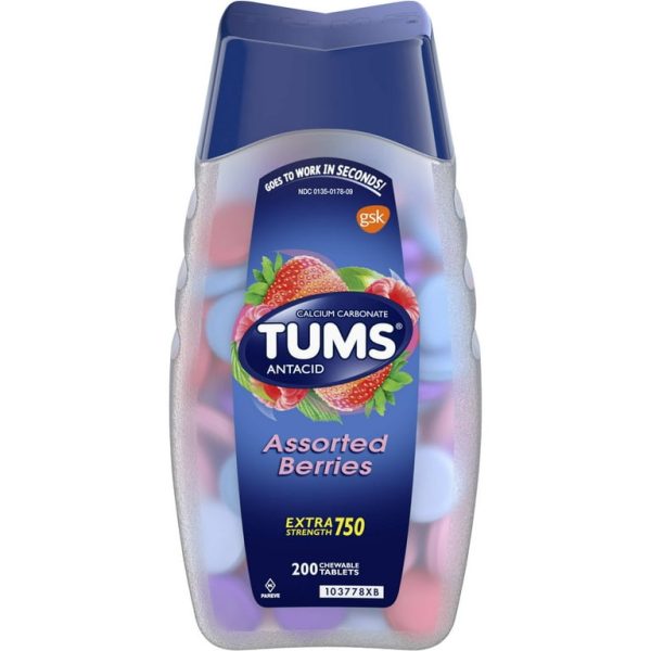 قرص جویدنی ضد اسید و سوزش معده تامز Tums Extra 750mg (200 عددی)