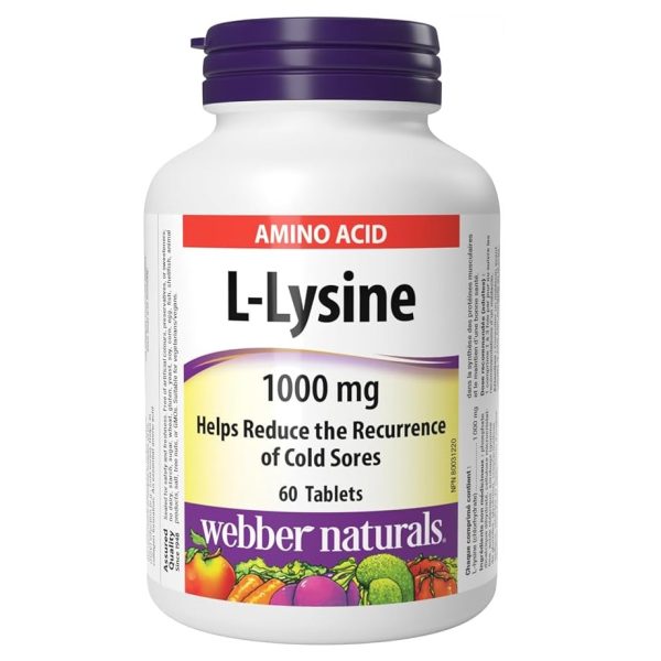 قرص ال-لیزین Webber Naturals L-Lysine 1000mg وبر نچرالرز (60 عددی)