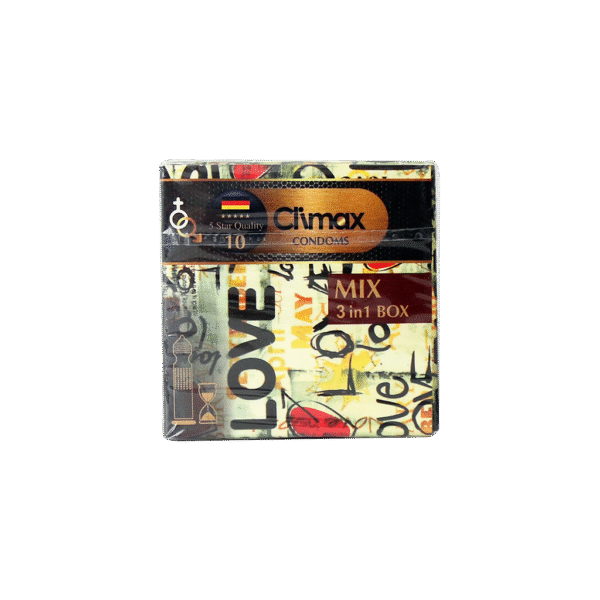 کاندوم ساده و طرح دار کلایمکس مدل Mix 3*1 بسته ۳ عددی