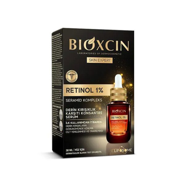 سرم ضد چروک عمیق پوست صورت بیوکسین Bioxcin حاوی رتینول ۱ درصد حجم ۳۰ میل