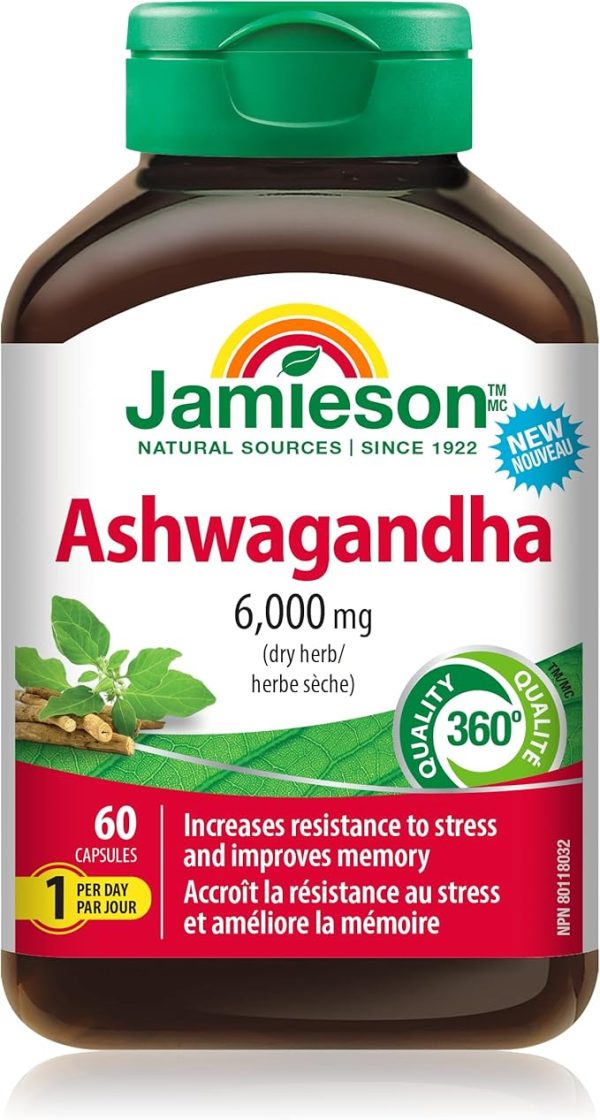 قرص آشواگاندا جیمیسون 6000 میلی | Ashwagandha Jamieson 6000 mg