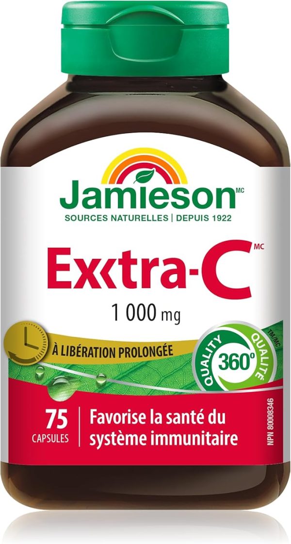کپسول ویتامین C ۱۰۰۰ میلی گرم جیمیسون | Jamieson Extra-C 1000 mg 75 capsules de vitamina C
