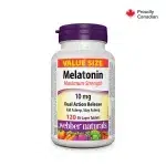 قرص ملاتونین Webber Naturals Melatonin 10mg Dual Action Release Bi-Layer وبر نچرالز (120 عددی)