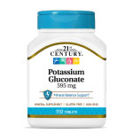 قرص پتاسیم 21Century Potassium Gluconate 99mg قرن 21 (110 عددی)