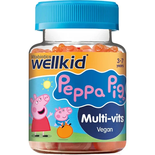 پاستیل گیاهی مولتی ویتامین کودک Wellkid Peppa Pig Multivitamin Vegan ویتابیوتیکس (30 عددی)